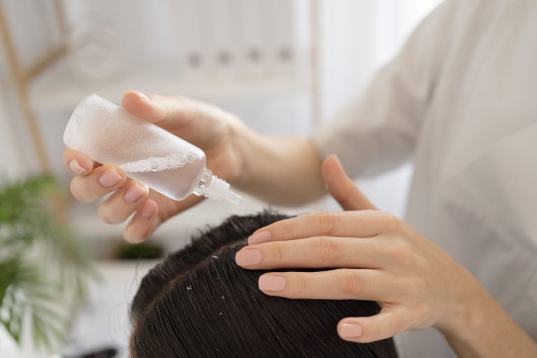 Applying Scalp Treatment